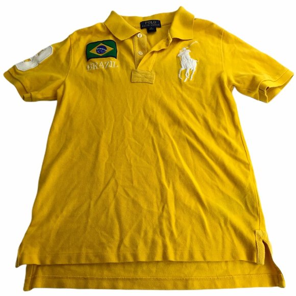 Ralph Lauren Polo Shirt Short Sleeve Yellow Brazil